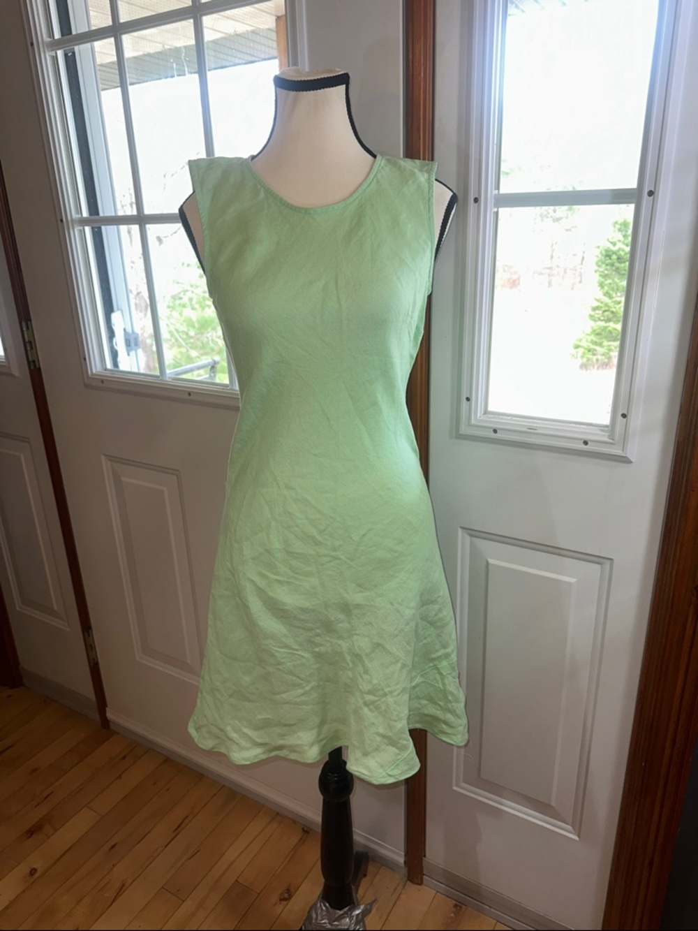 J. Crew Sleeveless Linen Mini Dress in Mint Green